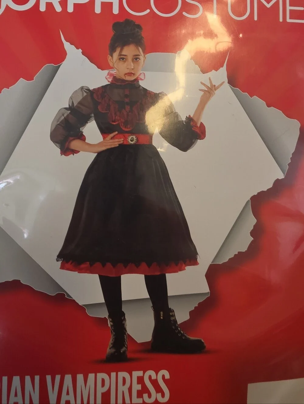 MIP MorphCostumes Girls Size XL Victorian Vampiress Halloween Costume Dress